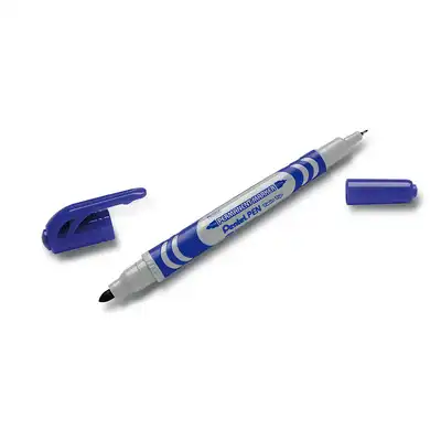 Marker permanentny Pentel N65W dwie końcówki niebieski
