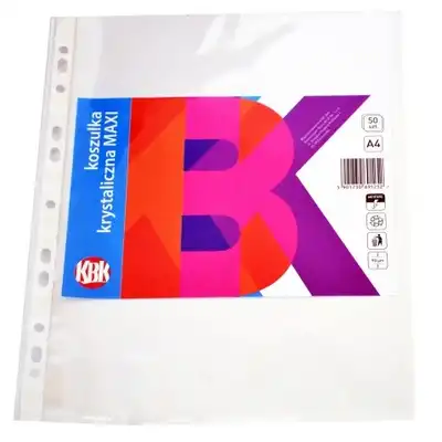 Koszulki na dokumenty KBK Maxi A4 krystaliczne 90 micronów