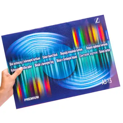 Blok techniczny kolorowy A3 180g 15 kartek Kreska