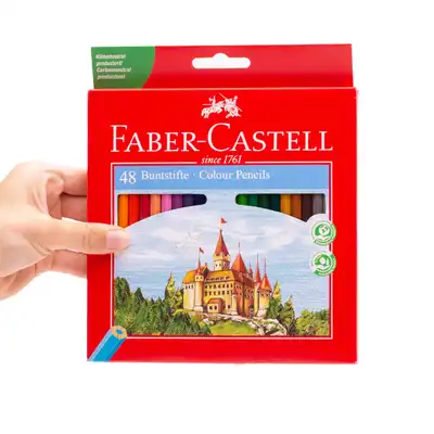 Kredki ołówkowe Faber Castell 48 kolorów z temperówką