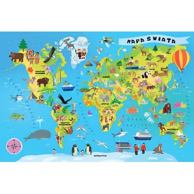 Puzzle 100 Edukacyjne Mapa Świata
