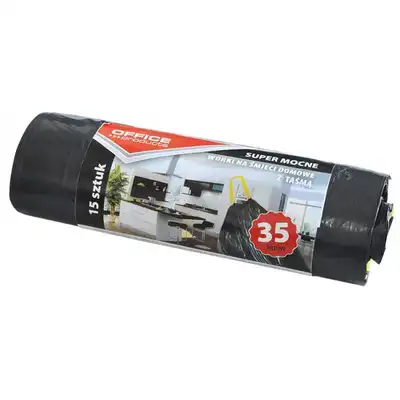 Worki na śmieci z taśmą Office Products super mocne LDPE 35l