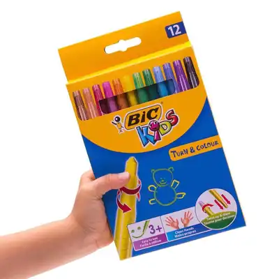 Kredki świecowe Bic Turn Colour 12 kolorów