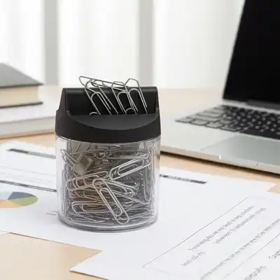 Pojemnik na spinacze magnetyczny okrągły ze spinaczami Office Products