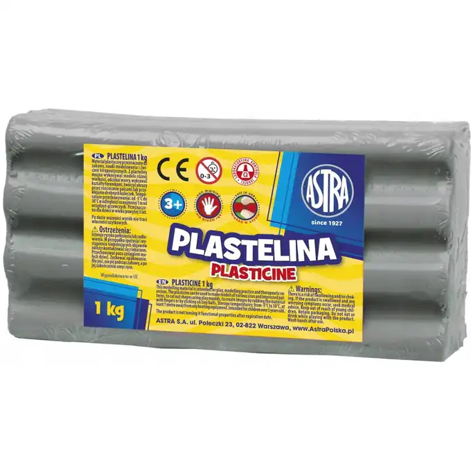 Plastelina Astra 1kg  szary