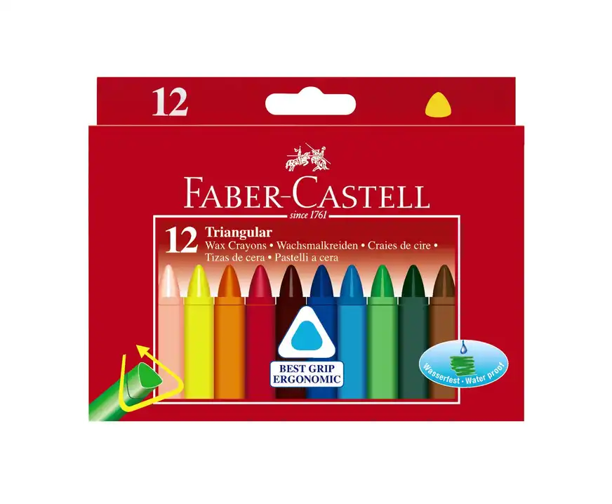 Kredki świecowe Faber Castell trójkątne 12 kolorów
