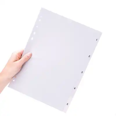 Przekładki do segregatora A4 PP numeryczna 1-5 Tres