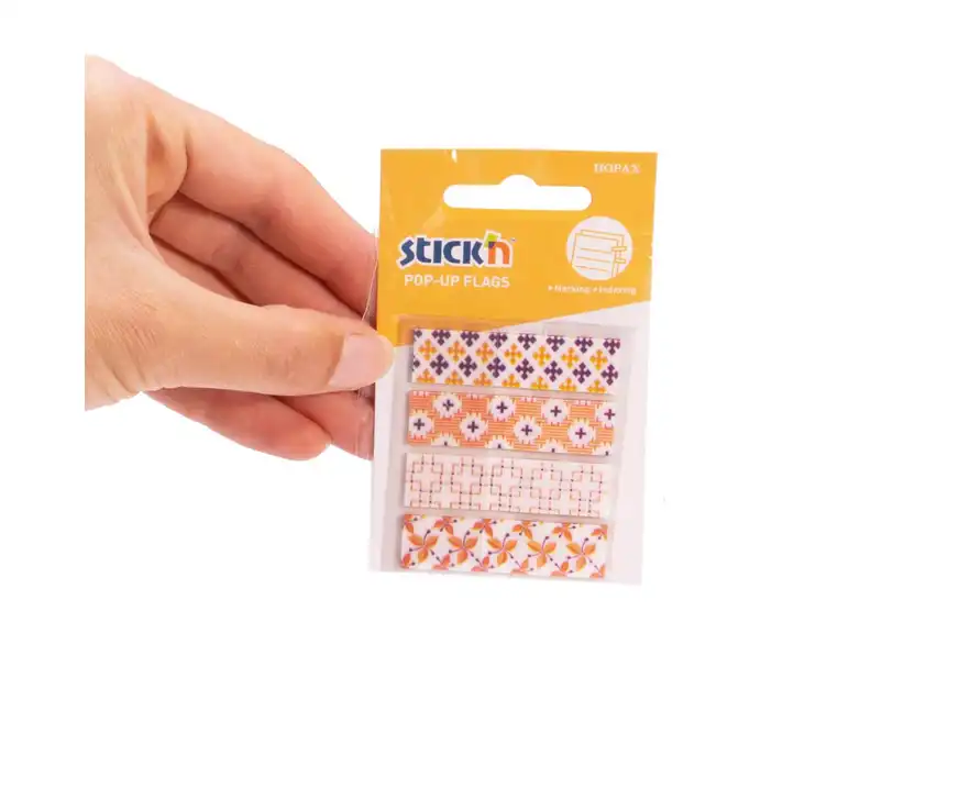 Zakładki indeksujące Stick`n 4 kolory z nadrukiem żółte