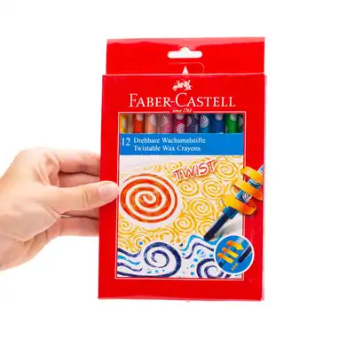 Kredki woskowe Faber Castell wykręcane 12 kolorów