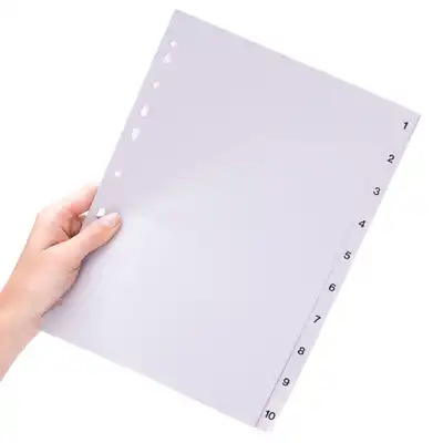 Przekładki do segregatora A4 PP numeryczna 1-10 Tres