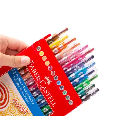 Kredki woskowe Faber Castell wykręcane 12 kolorów