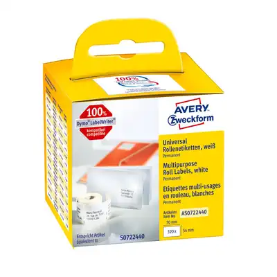 Etykiety w rolce do drukarek termicznych Dymo 54x70mm Avery Zweckform