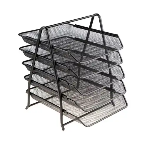 Szuflady na dokumenty A4 metalowe 5 szt czarny