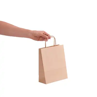 Torba papierowa ekologiczna 180x80x225mm brązowa