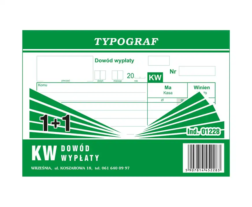 KW Dowód wypłaty A6 1+1