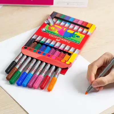 Flamastry Faber Castell dwustronne 10 kolorów w etui
