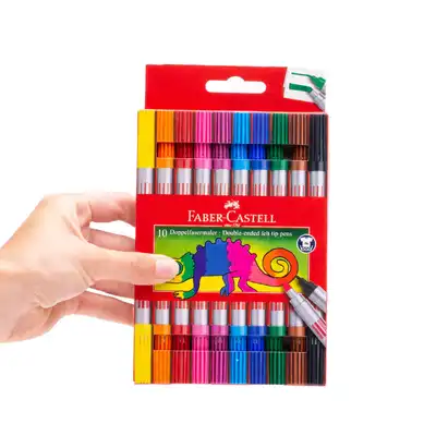 Flamastry Faber Castell dwustronne 10 kolorów w etui