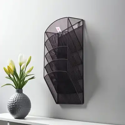 Pojemnik wiszący na katalogi metalowy czarny