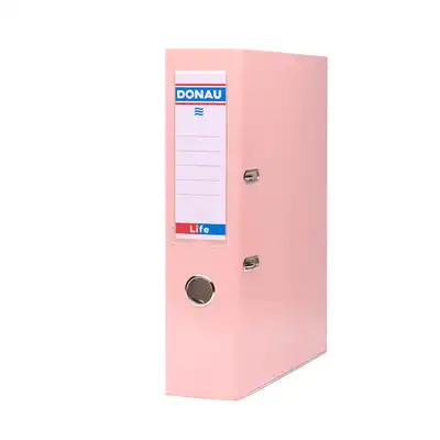 Segregator A4 szeroki 75mm z szyną Donau Life pastelowy różowy