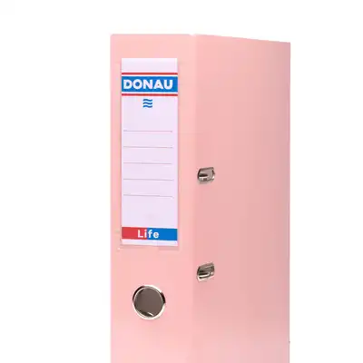Segregator A4 szeroki 75mm z szyną Donau Life pastelowy różowy