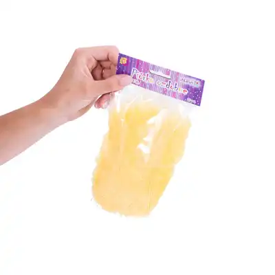Piórka ozdobne Aliga 10-12cm żółte