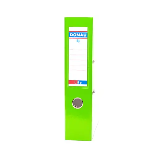 Segregator A4 szeroki 75mm z szyną Donau Life neon zielony
