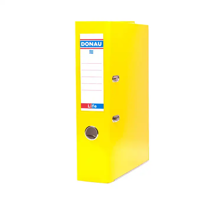 Segregator A4 szeroki 75mm z szyną Donau Life neon żółty