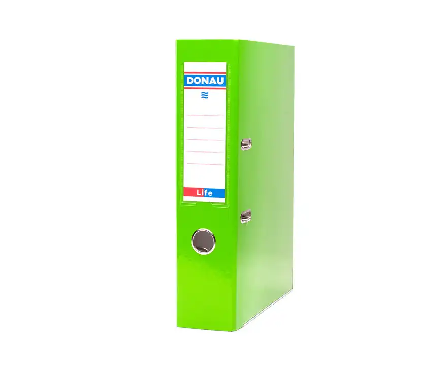 Segregator A4 szeroki 75mm z szyną Donau Life neon zielony