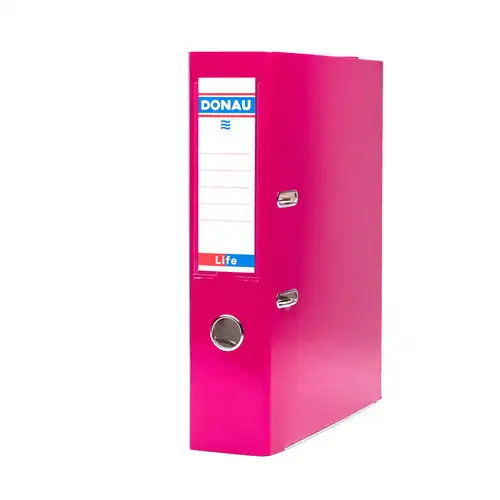 Segregator A4 szeroki 75mm z szyną Donau Life neon różowy