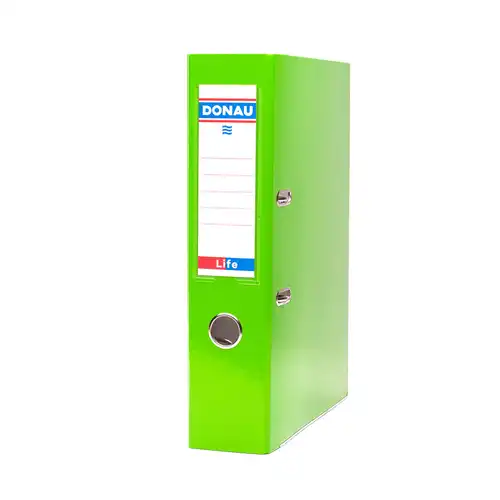 Segregator A4 szeroki 75mm z szyną Donau Life neon zielony