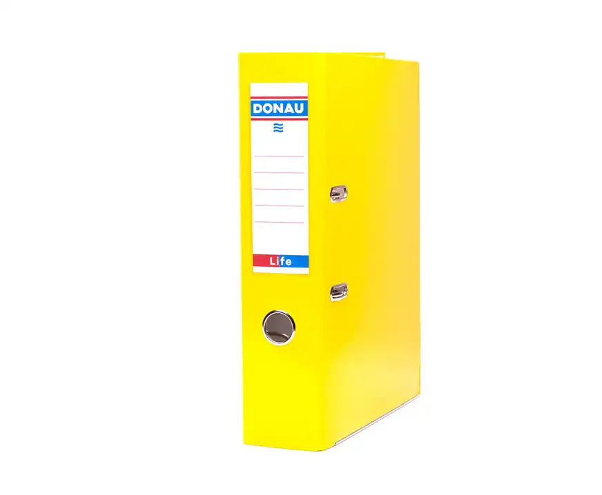 Segregator A4 szeroki 75mm z szyną Donau Life neon żółty