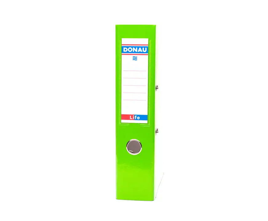 Segregator A4 szeroki 75mm z szyną Donau Life neon zielony