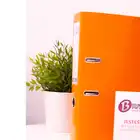 Segregator A4 szeroki 75mm z szyną Donau Life neon pomarańczowy