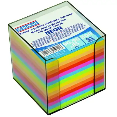 Kolorowe karteczki biurowe 90x90mm nieklejone w pudełku Donau