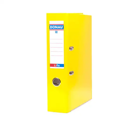 Segregator A4 szeroki 75mm z szyną Donau Life neon żółty
