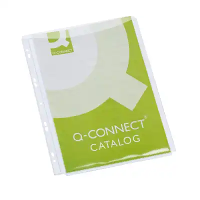 Koszulki na katalogi Q-Connect A4 krystaliczne 180µm