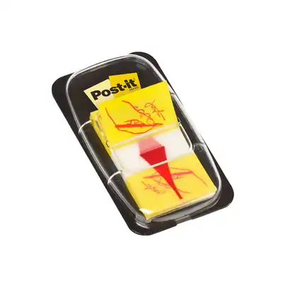 Zakładki indeksujące Post-it 3M z nadrukiem Ręka+Ołówek 50 kartek 25x43mm