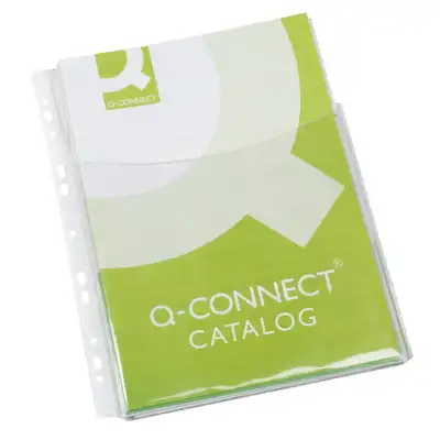 Koszulki na katalogi Q-Connect 3/4 A4 krystaliczne 180µm