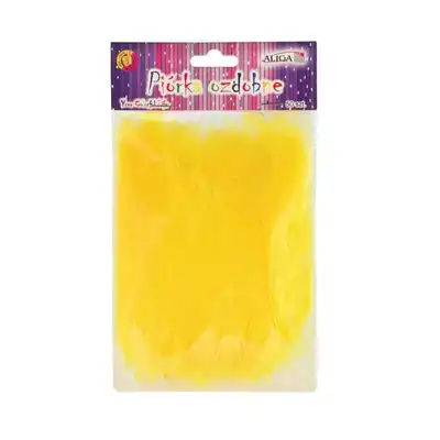 Piórka ozdobne Aliga 10-12cm żółte