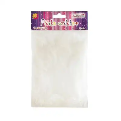 Piórka ozdobne Aliga 10-12cm białe