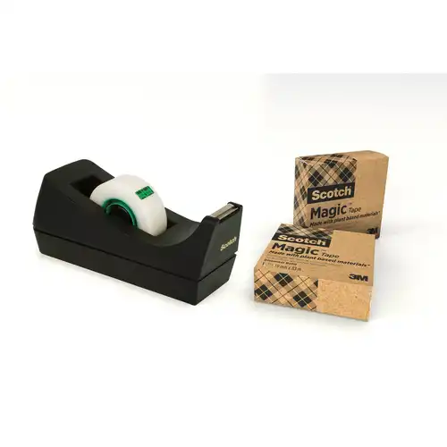 Taśma biurowa matowa Scotch Magic Greener Choice 19mm x 33m 3 sztuki + podajnik C-38 gratis