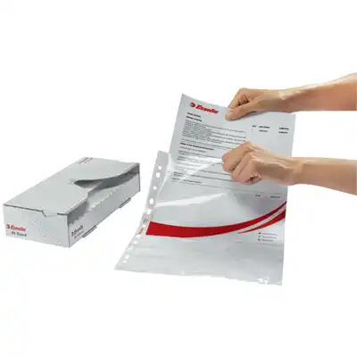 Koszulki na dokumenty Esselte At Hand A4 krystaliczne w pudełku 55 mikronów