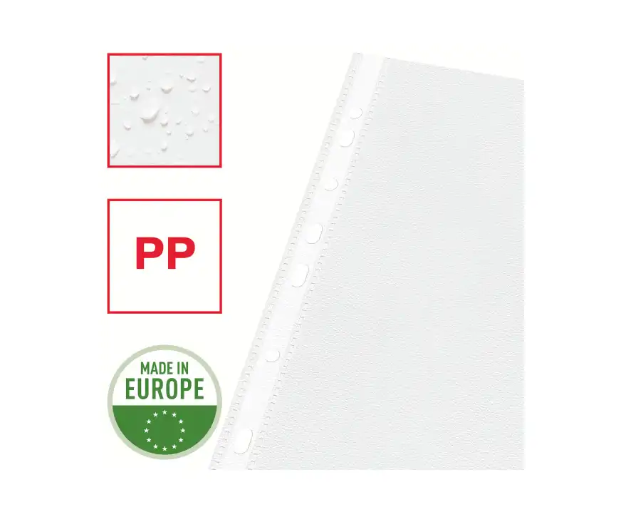 Koszulki na dokumenty Esselte At Hand A4 groszkowe w pudełku 43 mikronów