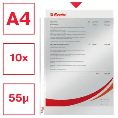 Koszulki na dokumenty Esselte A4 krystaliczne 55 mikronów