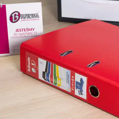 Segregator A4 szeroki 80mm Esselte No.1 Vivida Plus czerwony