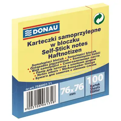 Karteczki samoprzylepne 76x76mm Donau