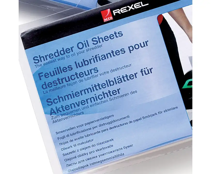 Arkusze smarujące Rexel do niszczarek 20 arkuszy
