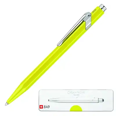 Długopis automatyczny Caran d`Ache 849 Pop Line Fluo M w pudełku żółty