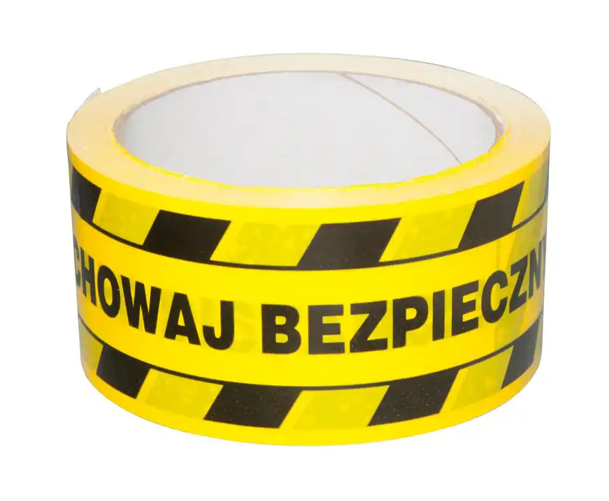 Taśma ostrzegawcza `Zachowaj bezpieczny odstęp` Office Products 50mm x 50m