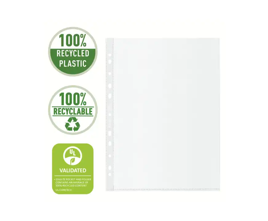 Koszulki na dokumenty A4 100 mic ekologiczne Recycled Premium 50 sztuk Esselte